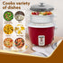 Elegant Electric Rice Cooker, 1L, 400W, Automatic Boiler, Steamer, Removable Aluminium Pot, Stainless Steel Lid, Keep Warm Function, Trivet Plate, Rice, Veggies, Red